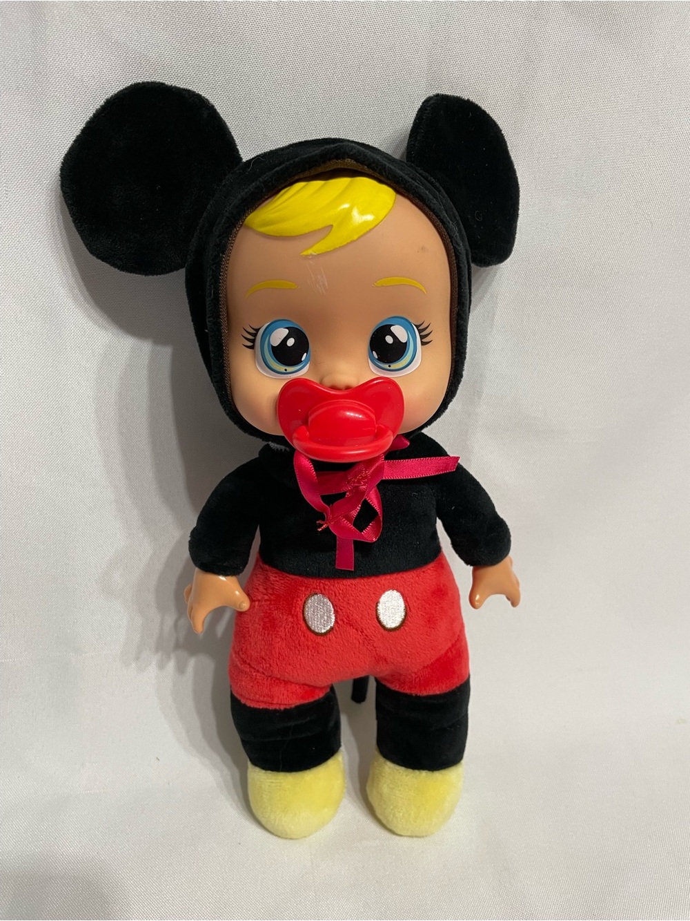 12” Cry Babies Disney Plush Baby Doll Tiny Cuddles - Mickey Mouse Excellent Cond